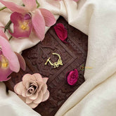 Vriksham Leaf & Diya Style Press Naths/Nose Pin-Red White & Green-G20746